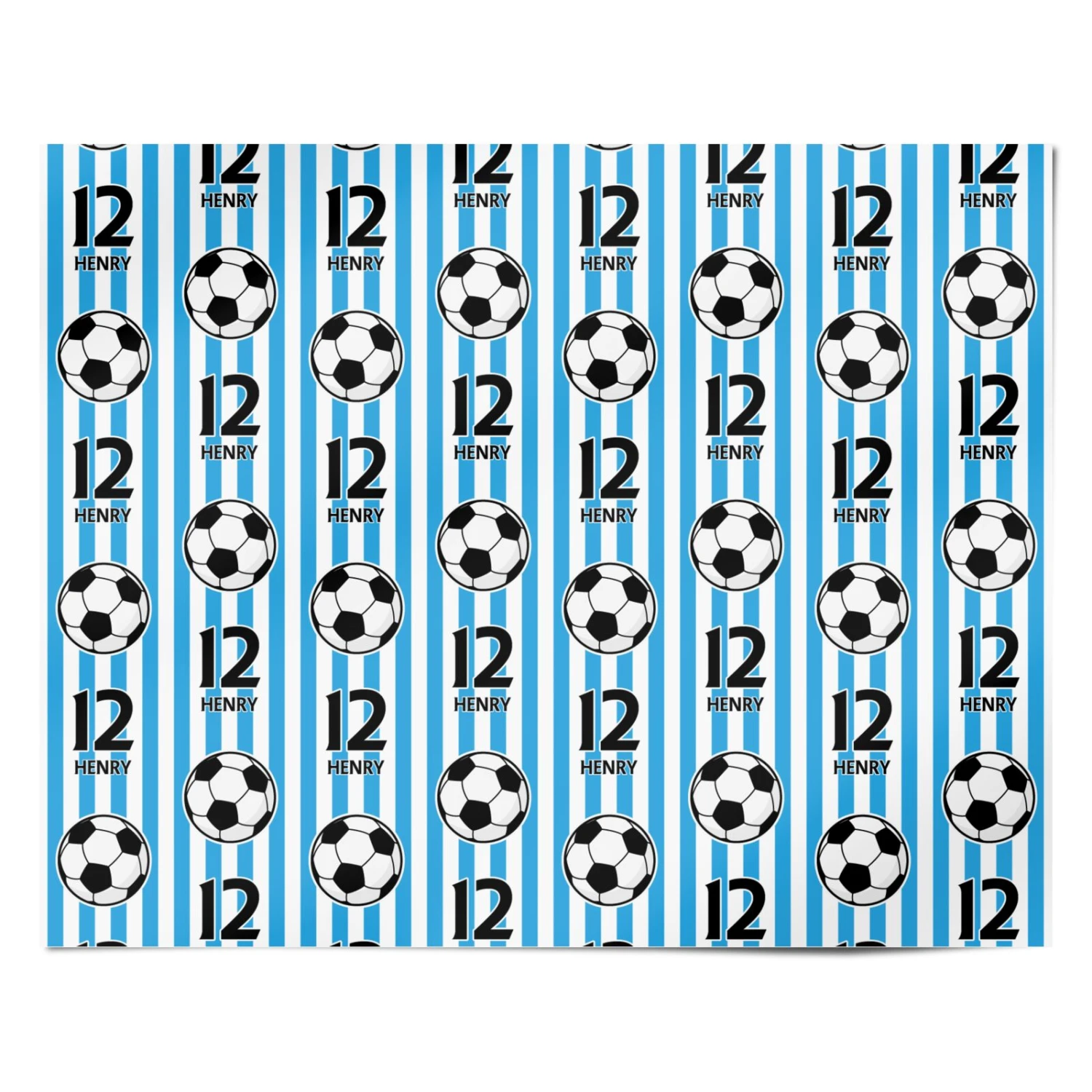 Personalised Blue White Football Birthday Wrapping Paper 4 Personalised Blue White Football Birthday Wrapping Paper - Image 4