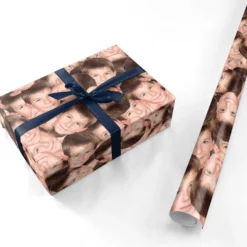 Personalised Boys Face Photo Collage Wrapping Paper -CaseCraze Store Personalised Boys Face Photo Collage Personalised Wrapping Paper