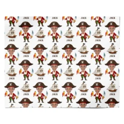 Personalised Boys Photo Face Pirate Birthday Wrapping Paper -CaseCraze Store Personalised Boys Photo Face Pirate Birthday Personalised Wrapping Paper Alternative