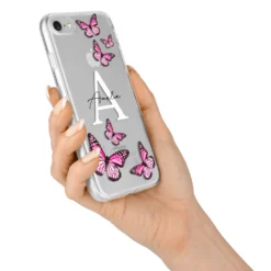 Personalised Butterfly IPhone Case 32 Personalised Butterfly IPhone Case -CaseCraze Store Personalised Butterfly iPhone 7 Bumper Case on Silver iPhone Alternative Image