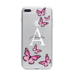 Personalised Butterfly IPhone Case 33 Personalised Butterfly IPhone Case -CaseCraze Store Personalised Butterfly iPhone 7 Plus Bumper Case on Silver iPhone