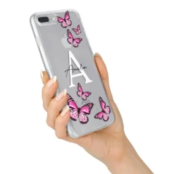 Personalised Butterfly IPhone Case 34 Personalised Butterfly IPhone Case -CaseCraze Store Personalised Butterfly iPhone 7 Plus Bumper Case on Silver iPhone Alternative Image