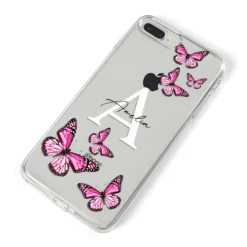 Personalised Butterfly IPhone Case 30 Personalised Butterfly IPhone Case -CaseCraze Store Personalised Butterfly iPhone 8 Plus Bumper Case on Silver iPhone Alternative Image