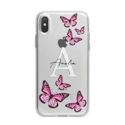Personalised Butterfly IPhone Case 24 Personalised Butterfly IPhone Case -CaseCraze Store Personalised Butterfly iPhone X Bumper Case on Silver iPhone Alternative Image 1