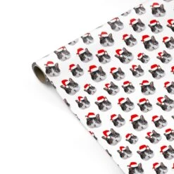 CaseCraze Store -CaseCraze Store Personalised Cat Santa Hat Personalised Gift Wrap