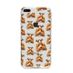 Personalised Christmas Dog Antler IPhone Case -CaseCraze Store Personalised Christmas Dog Antler iPhone 8 Plus Bumper Case on Silver iPhone