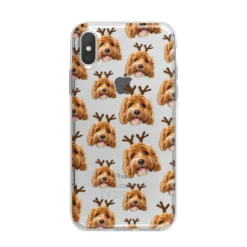 Personalised Christmas Dog Antler IPhone Case -CaseCraze Store Personalised Christmas Dog Antler iPhone X Bumper Case on Silver iPhone Alternative Image 1