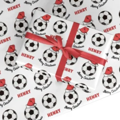 Personalised Christmas Football Wrapping Paper