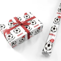 Personalised Christmas Football Wrapping Paper -CaseCraze Store Personalised Christmas Football Personalised Wrapping Paper