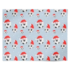 Personalised Christmas Football Santa Hat Wrapping Paper -CaseCraze Store Personalised Christmas Football Santa Hat Personalised Wrapping Paper Alternative