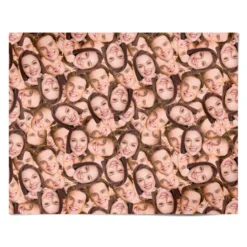 Personalised Couples Two Photo Face Wrapping Paper -CaseCraze Store Personalised Couples Two Photo Face Personalised Wrapping Paper Alternative