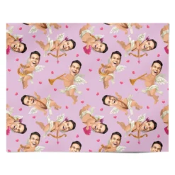 Personalised Cupid Photo Face Valentines Day Wrapping Paper -CaseCraze Store Personalised Cupid Photo Face Valentines Day Personalised Wrapping Paper Alternative