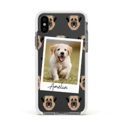 Personalised Dog Photo IPhone Case -CaseCraze Store Personalised Dog Photo Apple iPhone Xs Impact Case White Edge on Black Phone