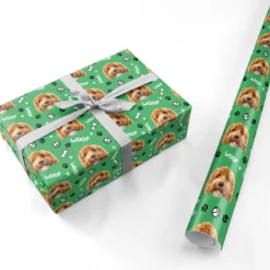 Personalised Dog Photo Face Wrapping Paper -CaseCraze Store Personalised Dog Photo Face Personalised Wrapping Paper