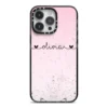 Personalised Faux Glitter & Marble Name Apple IPhone Case