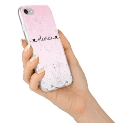 Personalised Faux Glitter & Marble Name Apple IPhone Case -CaseCraze Store Personalised Faux Glitter Marble Name iPhone 7 Bumper Case on Silver iPhone Alternative Image