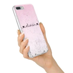 Personalised Faux Glitter & Marble Name Apple IPhone Case -CaseCraze Store Personalised Faux Glitter Marble Name iPhone 7 Plus Bumper Case on Silver iPhone Alternative Image