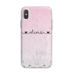 Personalised Faux Glitter & Marble Name Apple IPhone Case -CaseCraze Store Personalised Faux Glitter Marble Name iPhone X Bumper Case on Silver iPhone Alternative Image 1 3f8d00d8 13ba 421c b43c 44d0f71eaa82