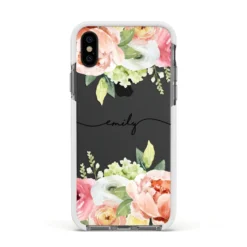 Personalised Flowers IPhone Case 37 Personalised Flowers IPhone Case -CaseCraze Store Personalised Flowers Apple iPhone Xs Impact Case White Edge on Black Phone