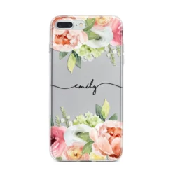 Personalised Flowers IPhone Case 33 Personalised Flowers IPhone Case -CaseCraze Store Personalised Flowers iPhone 7 Plus Bumper Case on Silver iPhone