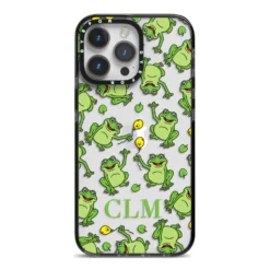 Personalised Frog Initials Clear Apple IPhone Case