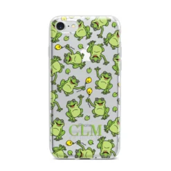 Personalised Frog Initials Clear Apple IPhone Case -CaseCraze Store Personalised Frog Initials iPhone 7 Bumper Case on Silver iPhone