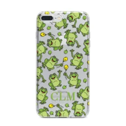 Personalised Frog Initials Clear Apple IPhone Case -CaseCraze Store Personalised Frog Initials iPhone 7 Plus Bumper Case on Silver iPhone