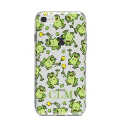 Personalised Frog Initials Clear Apple IPhone Case -CaseCraze Store Personalised Frog Initials iPhone 8 Bumper Case on Silver iPhone