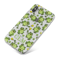 Personalised Frog Initials Clear Apple IPhone Case -CaseCraze Store Personalised Frog Initials iPhone X Bumper Case on Silver iPhone