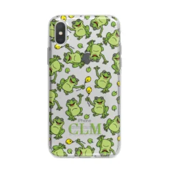 Personalised Frog Initials Clear Apple IPhone Case -CaseCraze Store Personalised Frog Initials iPhone X Bumper Case on Silver iPhone Alternative Image 1