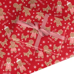 Personalised Gingerbread Girl Wrapping Paper