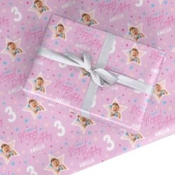 Personalised Girls Birthday Party Wrapping Paper