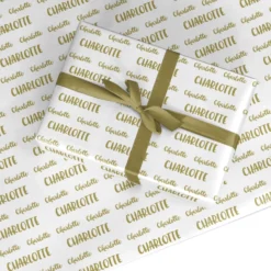 Personalised Gold Name Wrapping Paper