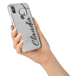 Personalised Heart Name IPhone Case -CaseCraze Store Personalised Heart Name iPhone X Bumper Case on Silver iPhone Alternative Image 2