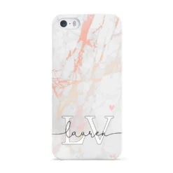 Personalised Initial Pink Marble IPhone Case -CaseCraze Store Personalised Initial Pink Marble Apple iPhone 5 Case