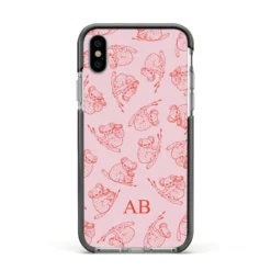 Personalised Koala IPhone Case 38 Personalised Koala IPhone Case -CaseCraze Store Personalised Koala Apple iPhone Xs Impact Case Black Edge on Silver Phone