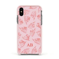 Personalised Koala IPhone Case 37 Personalised Koala IPhone Case -CaseCraze Store Personalised Koala Apple iPhone Xs Impact Case Pink Edge on Black Phone
