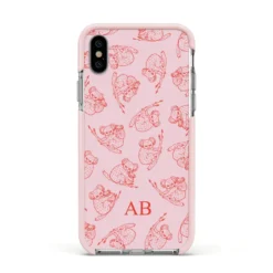 Personalised Koala IPhone Case 35 Personalised Koala IPhone Case -CaseCraze Store Personalised Koala Apple iPhone Xs Impact Case Pink Edge on Silver Phone