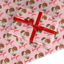 Personalised Love Heart Photo Wrapping Paper