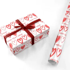 Personalised Love Heart Text Wrapping Paper -CaseCraze Store Personalised Love Heart Text Personalised Wrapping Paper