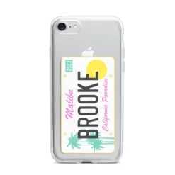 Personalised Malibu License Plate IPhone Case -CaseCraze Store Personalised Malibu License Plate iPhone 7 Bumper Case on Silver iPhone