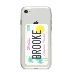 Personalised Malibu License Plate IPhone Case -CaseCraze Store Personalised Malibu License Plate iPhone 8 Bumper Case on Silver iPhone