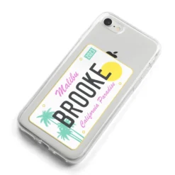 Personalised Malibu License Plate IPhone Case -CaseCraze Store Personalised Malibu License Plate iPhone 8 Bumper Case on Silver iPhone Alternative Image