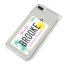Personalised Malibu License Plate IPhone Case -CaseCraze Store Personalised Malibu License Plate iPhone 8 Plus Bumper Case on Silver iPhone Alternative Image