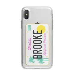 Personalised Malibu License Plate IPhone Case -CaseCraze Store Personalised Malibu License Plate iPhone X Bumper Case on Silver iPhone Alternative Image 1