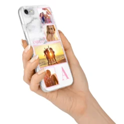 Personalised Marble Photo Collage IPhone Case -CaseCraze Store Personalised Marble Photo Collage iPhone 7 Bumper Case on Silver iPhone Alternative Image