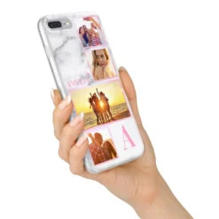 Personalised Marble Photo Collage IPhone Case -CaseCraze Store Personalised Marble Photo Collage iPhone 7 Plus Bumper Case on Silver iPhone Alternative Image