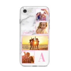 Personalised Marble Photo Collage IPhone Case -CaseCraze Store Personalised Marble Photo Collage iPhone 8 Bumper Case on Silver iPhone