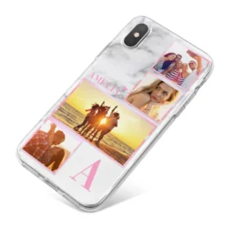 Personalised Marble Photo Collage IPhone Case -CaseCraze Store Personalised Marble Photo Collage iPhone X Bumper Case on Silver iPhone