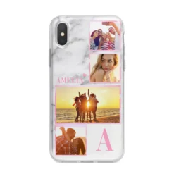 Personalised Marble Photo Collage IPhone Case -CaseCraze Store Personalised Marble Photo Collage iPhone X Bumper Case on Silver iPhone Alternative Image 1